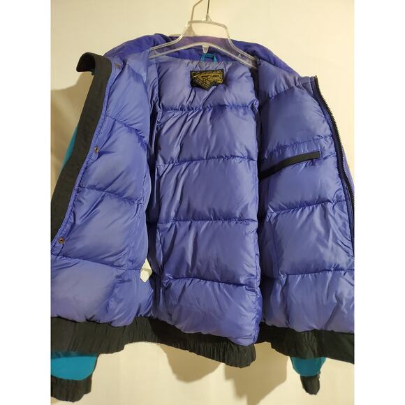 Vtg Eddie Bauer Mens Goose Down Insulated Puffer Lined Nylon Jacket Size L 80s - Picture 10 of 15